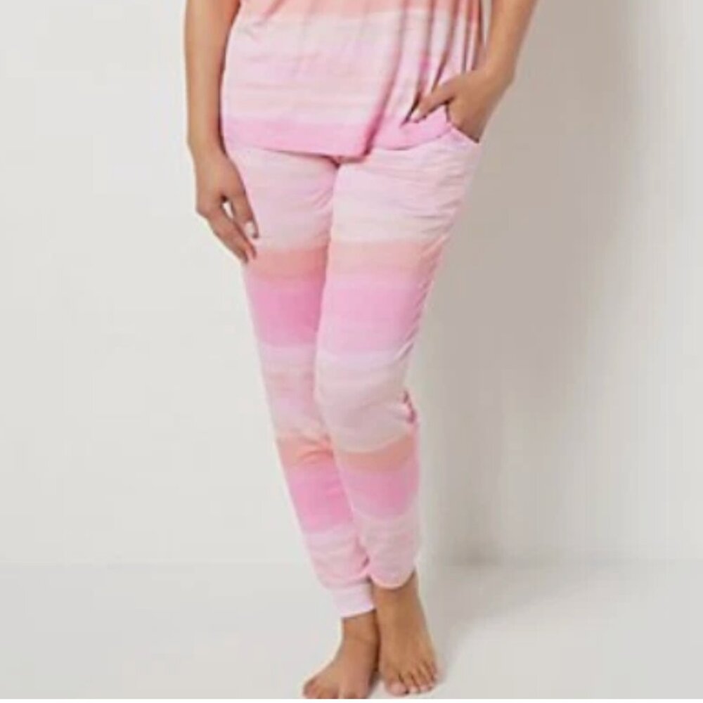 Koolaburra By Ugg Tie Dye Stretch Jersey Lounge Jogger Pants Sunset Cozy Comfy